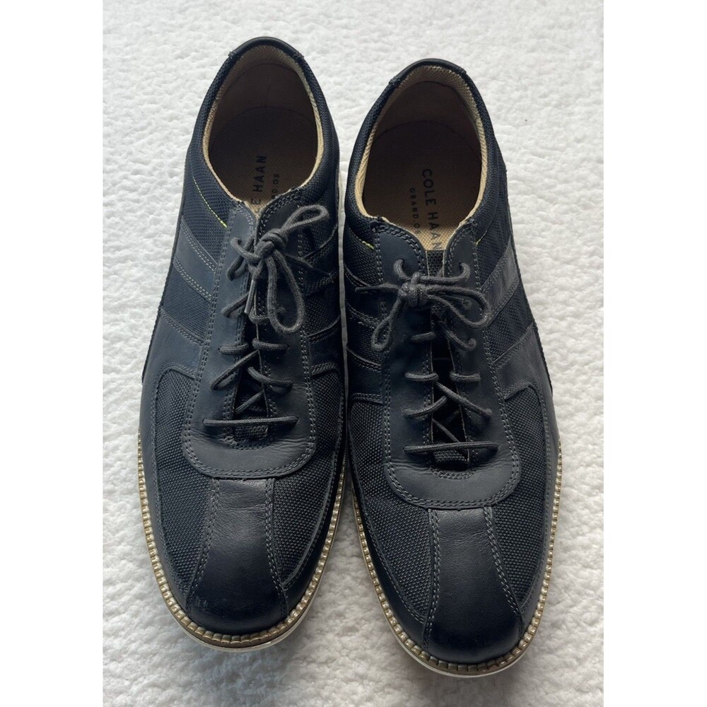 Cole Haan GRAND.OS Sneakers Mens 11M Black Leather Minimalist Oxford Casual